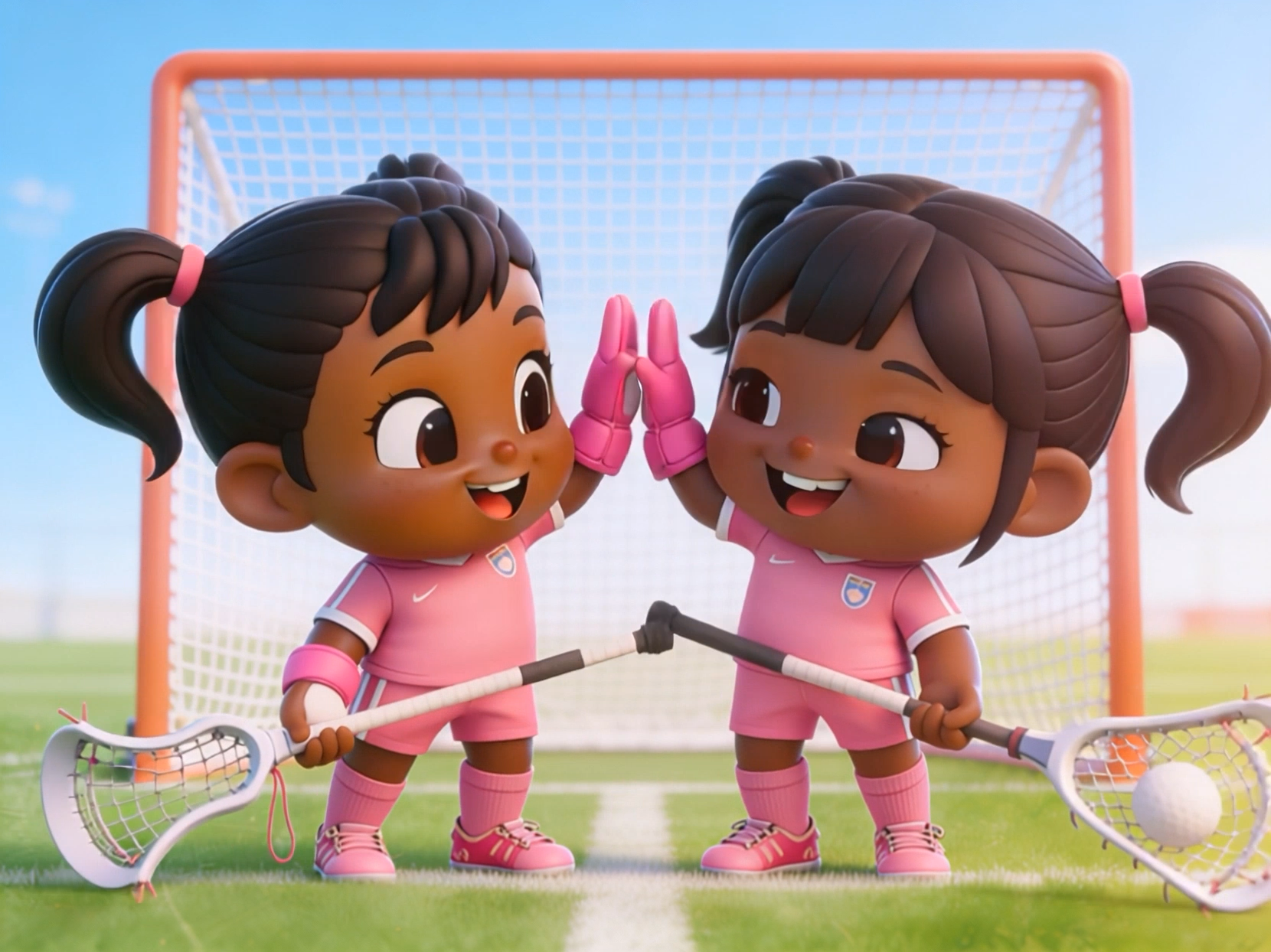 Animated lacrosse teammates